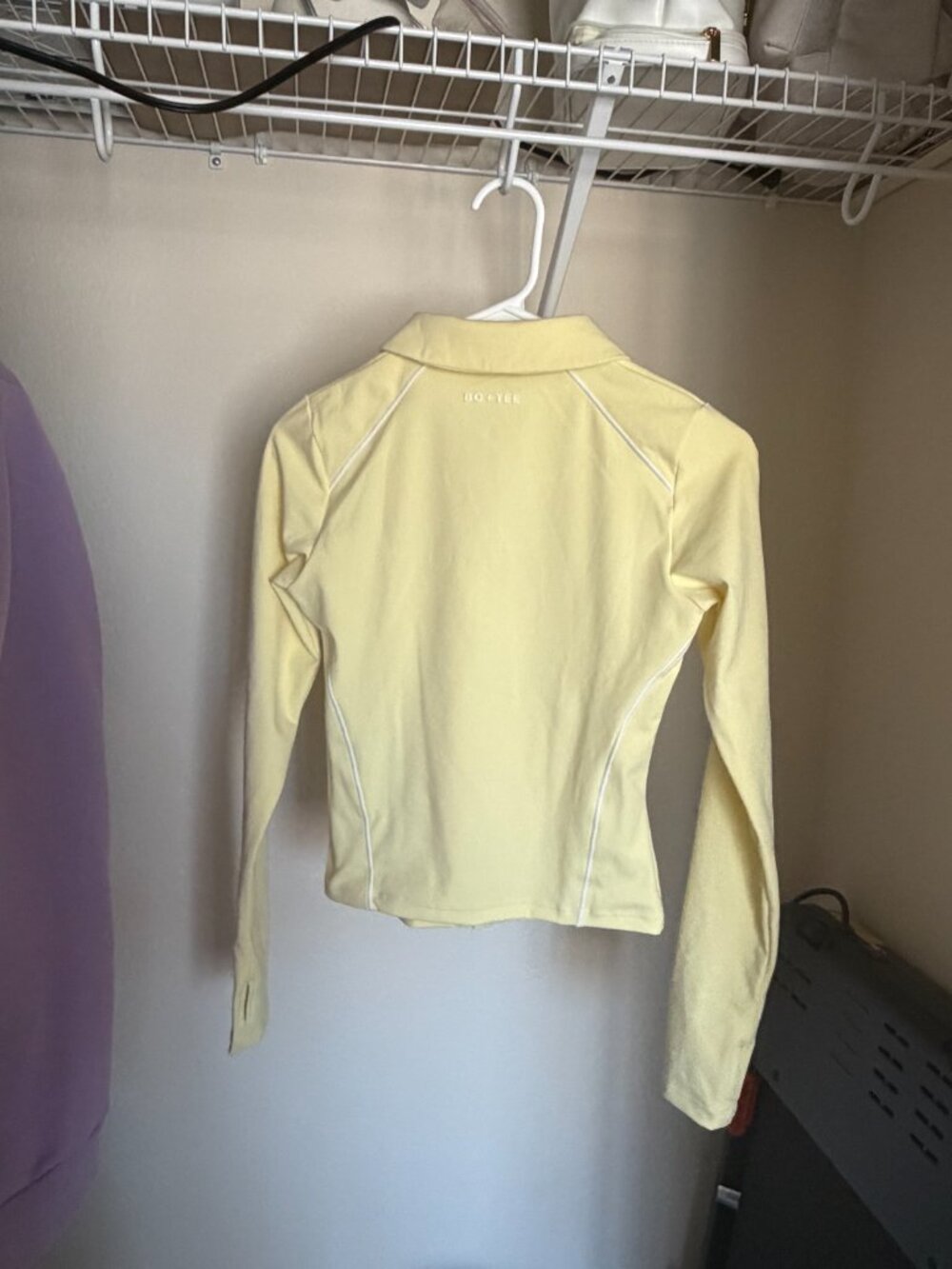 Bo+Tee Soft Active Contrast Zip-Up Jacket in Lemon Yellow - Size S - Picture 4 of 6